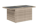 11-piece garden furniture set with light grey cushions, woven resin 98186KEWR