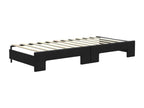 Daybed with pull-out bed and black mattress 80x200 cm fabric 11641TBRN