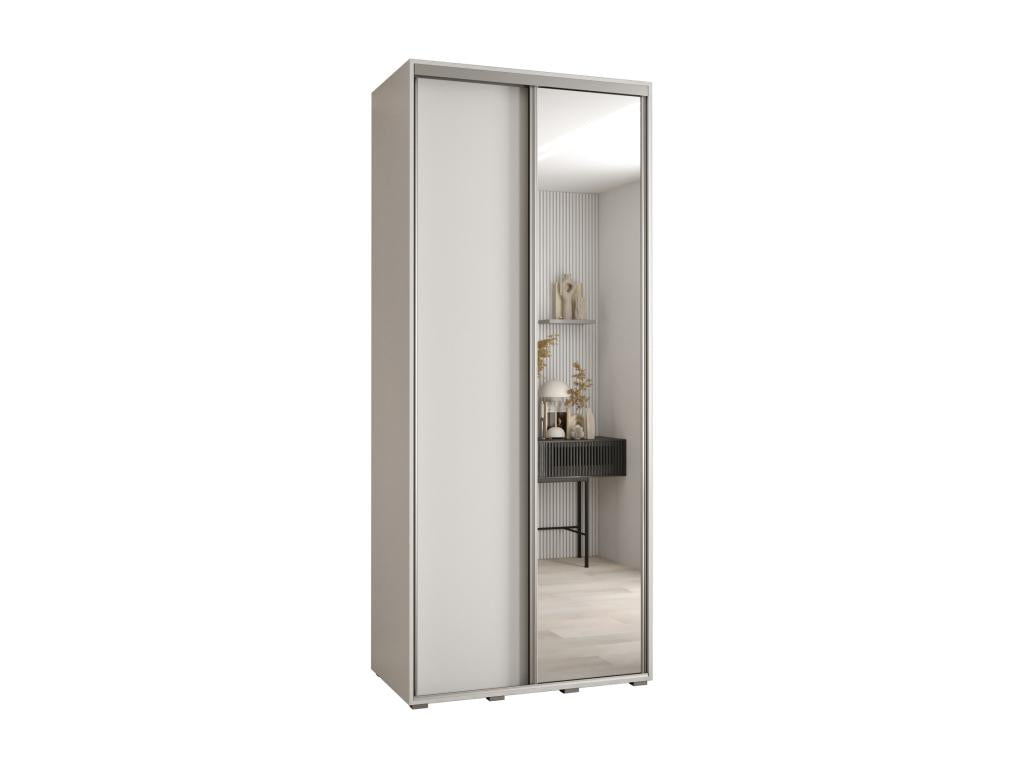 Sunmeub 3 Sliding Door Wardrobe 235.2/110/60 2 Doors White/White/Silver 13874OEQZ