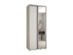 Sunmeub 3 Sliding Door Wardrobe 235.2/110/60 2 Doors White/White/Silver 13874OEQZ