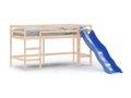 Children's loft bed with slide, 80x200 cm, solid pine wood, 17089STOI