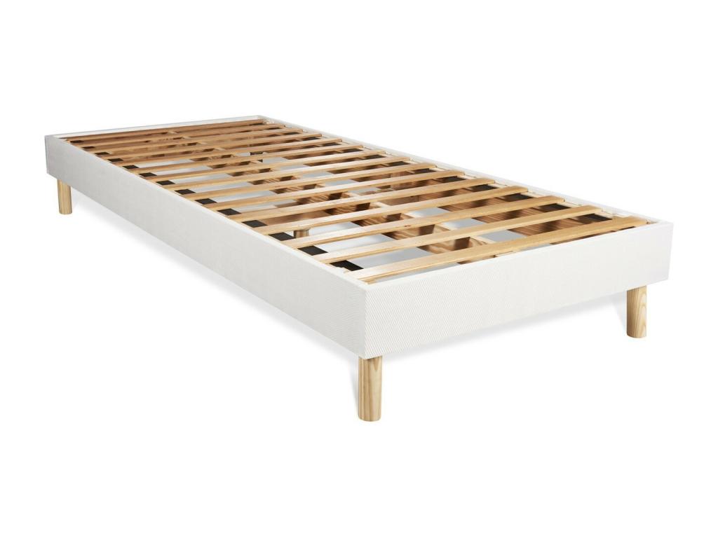 Homeboisstore Memory Foam Mattress Set 90x200 cm 5 Comfort Zones with Homeboisstore White Slatted Base 87711EYJF