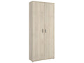 Wardrobe made of melamine-coated particleboard in natural oak finish - Length 77.4 x Depth 35.3 x Height 190.2 cm 34390FMSB