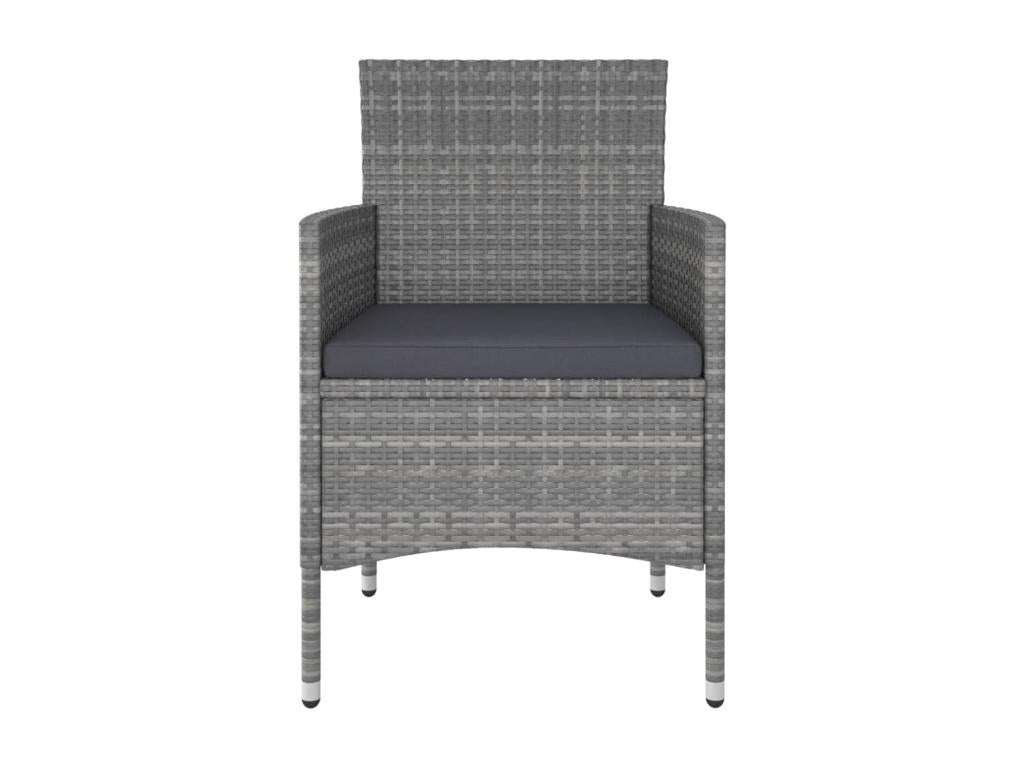 5-piece garden furniture set, grey wicker resin, 04114AUJP