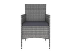 5-piece garden furniture set, grey wicker resin, 04114AUJP