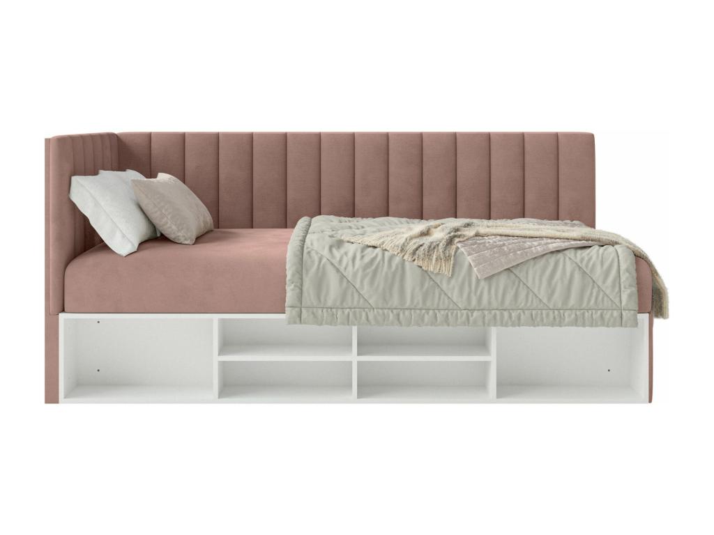 Teen bed with storage - light pink - right-hand side - Sunmeub 79395BHAO