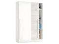 Wardrobe with 2 sliding doors, Arctic white/polished white - Height 200 x Length 120 x Depth 50 cm 08765NIEY