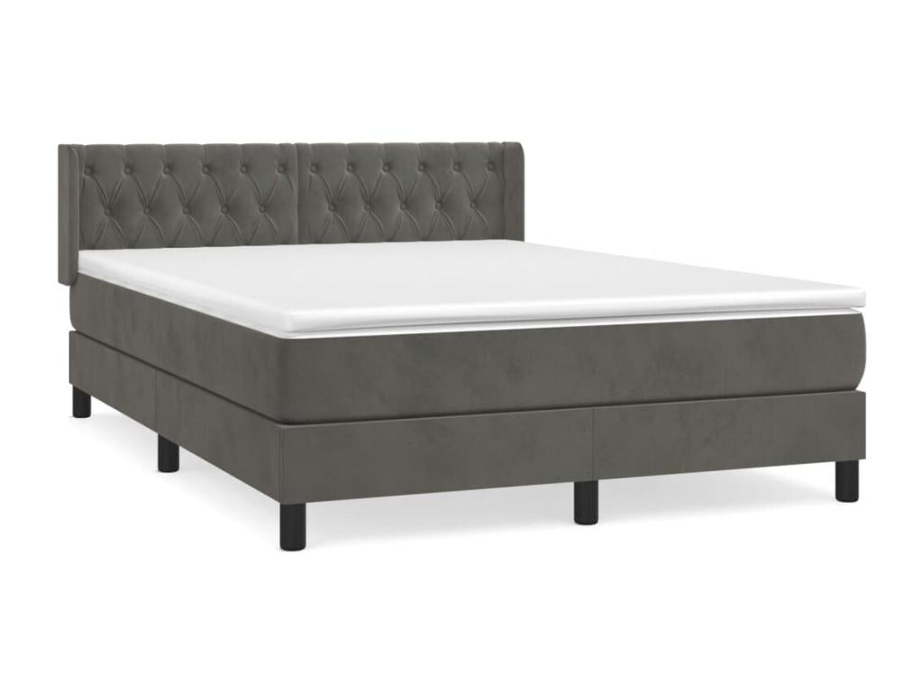 Bed base and mattress at Homeboisstore, Dark Grey 140x190 Velvet 81686NRAY