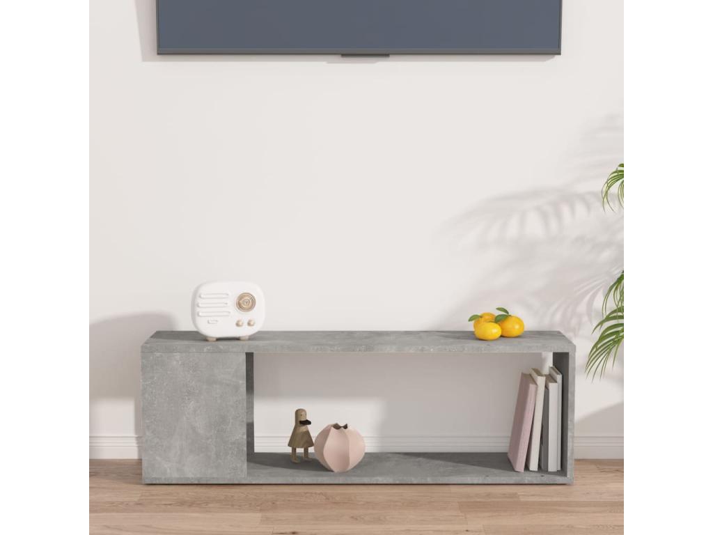 TV stand, concrete grey, 100x24x32 cm, chipboard, 70921OJPA