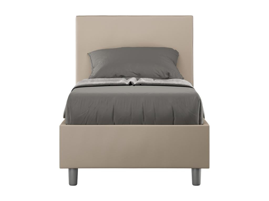 Sunmeub Modern Faux Leather Adult Bed - Light Beige - 80x190 71926YJVR