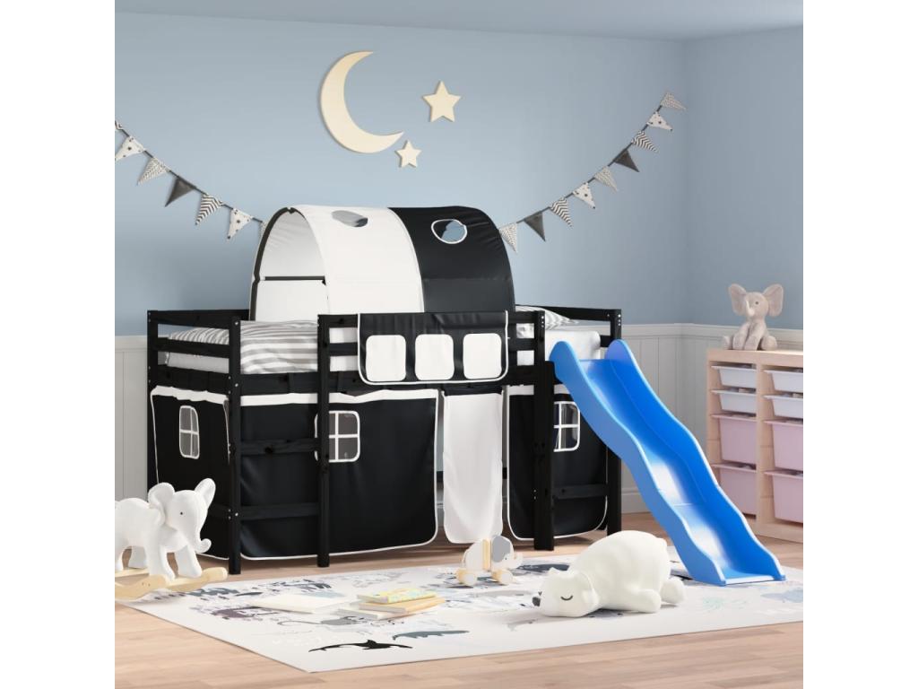 Children's loft bed with tunnel, mattress not included, 90x190 cm, 30287FDJE