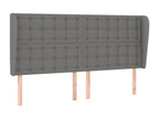 Headboard with wings, Dark Grey, 183x23x118-128 cm, Fabric, 74964JZPD