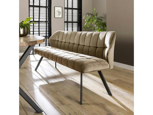 Beige velvet dining bench, 180 cm, Sunmeub 06241JSVU