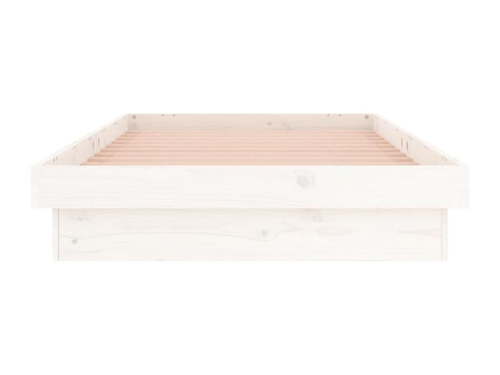 LED bed frame without mattress, white solid wood 14341KRCV