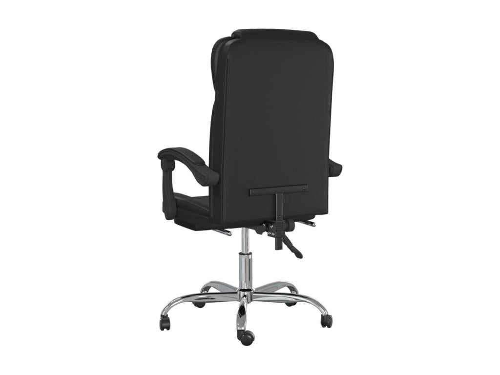 Black Faux Leather Reclining Office Chair 55680FCUM