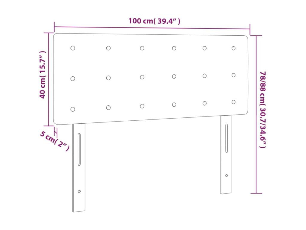 Cappuccino LED Headboard 100x5x78/88 cm Faux Leather 23843YUIY