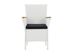 7-piece garden furniture set, woven resin, white, 74042WUJS