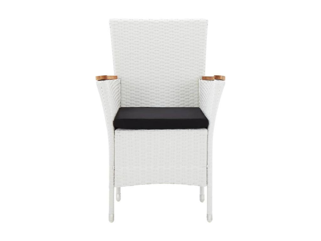 7-piece garden furniture set, woven resin, white, 74042WUJS