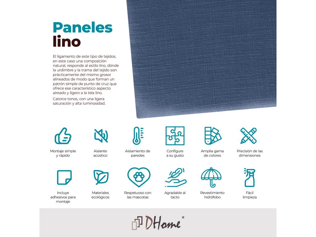 Homeboisstore Set of 1 Self-adhesive Linen Wall Panel, Sound Absorption, Shock Protection and Headboards, Navy Blue, 60x30cm x1 88179DCDH