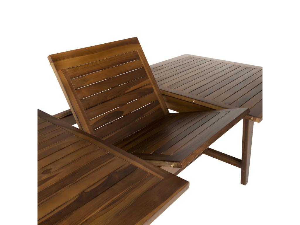 Sunmeub - Garden table for 8/10 people - rectangular Sunmeub extendable 180/240x100cm in oiled teak wood 40941TSUH