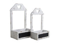 Slate-effect wooden wall planters, set of 2, 78665PUKB