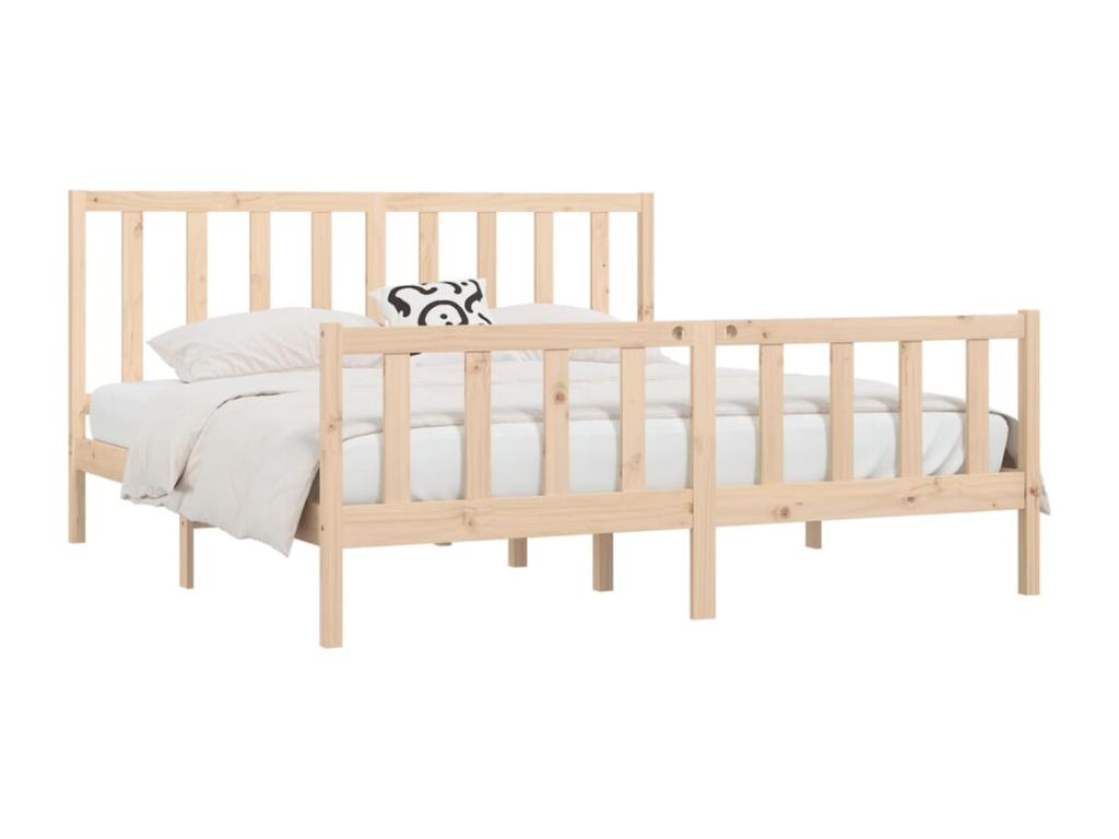 Solid wood bed frame 200x200 cm 54891HAKJ