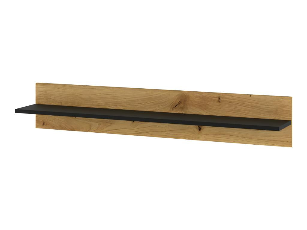 Sunmeub wall-mounted shelf, oak/matte black, 115x20x20cm (WxDxH), 61366ELIJ