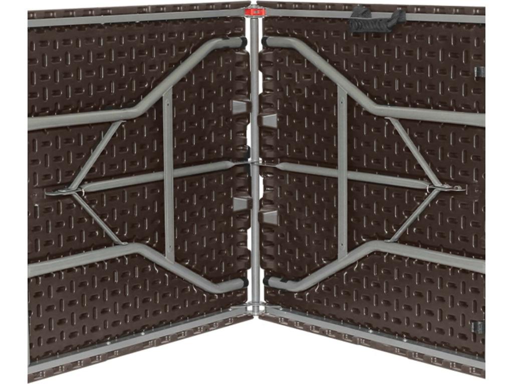 Rectangular folding table with rattan effect, 180x74x74cm, 7house 54353RKOC