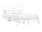 Bed frame without mattress, white, solid wood, 120x190 cm, 82653FQJL