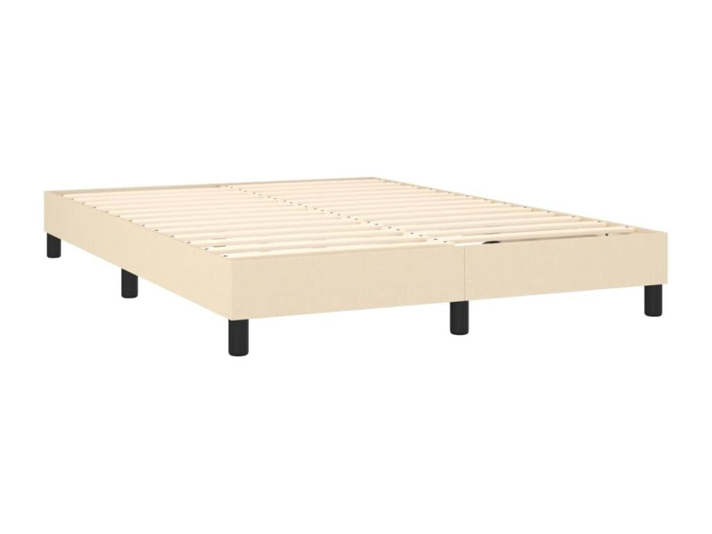 Homeboisstore bed base with LED mattress, Cream, 140x200 cm, Fabric, 43400ZMUH
