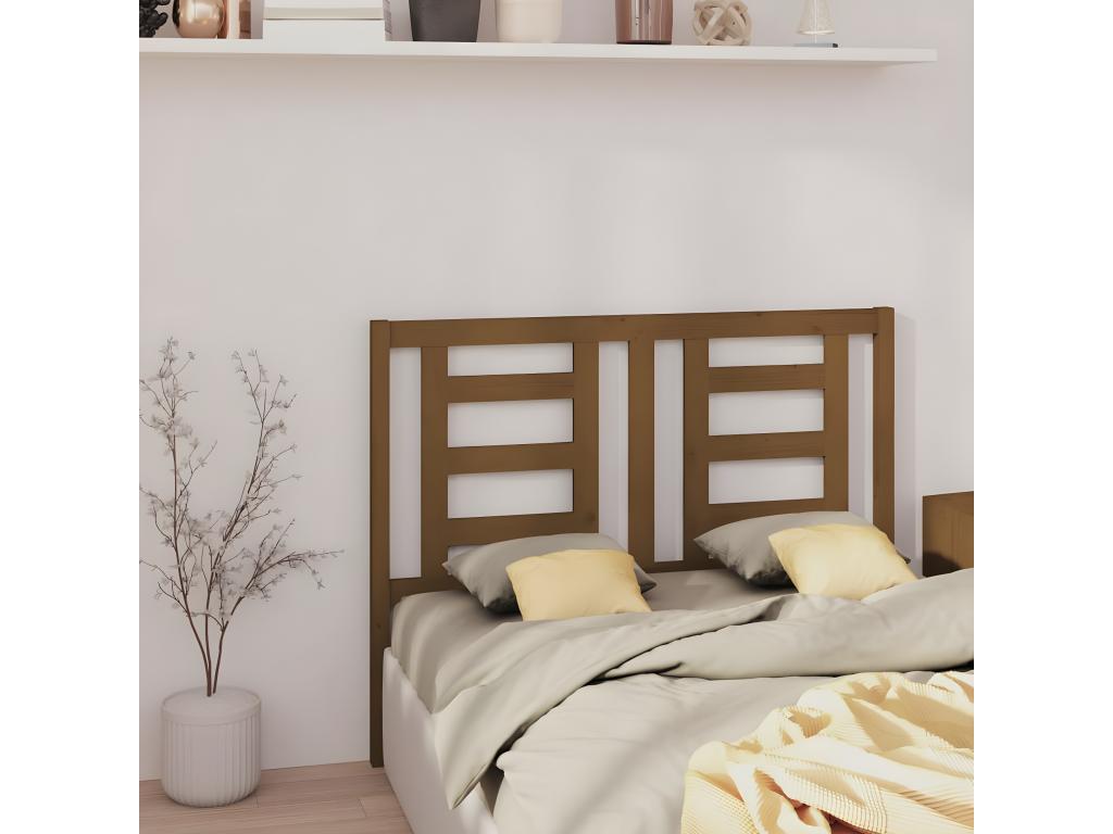 Honey brown headboard 126x4x100 cm Solid pine wood 57489ZHDD