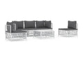 6-piece garden furniture set with cushions, white steel, 48330SNIK