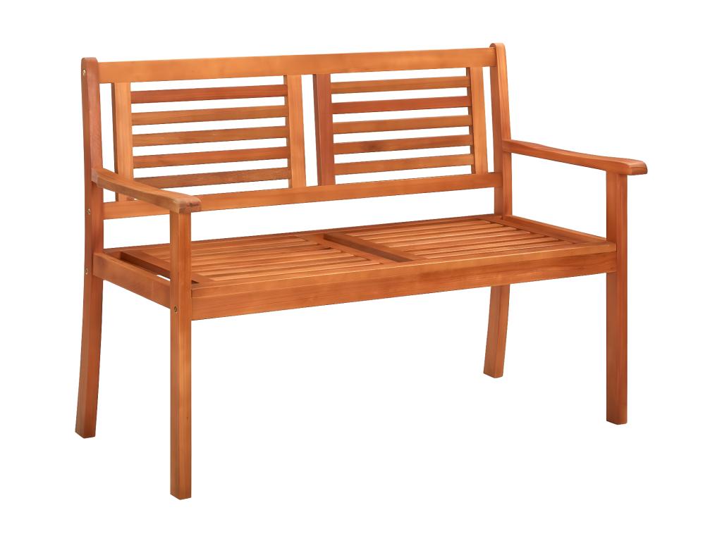 2-seater garden bench with cushion, 120 cm, eucalyptus wood, 52335GFRV