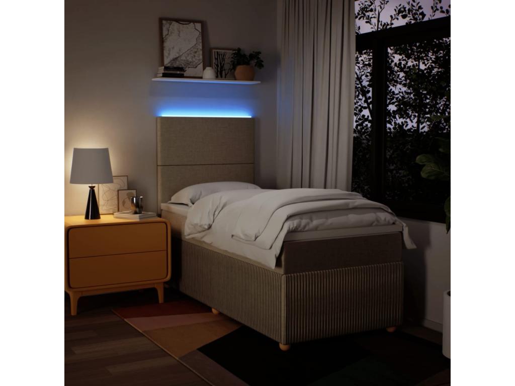 Bed base with mattress, Cream 80x200 cm, Fabric, 74369JWPD, available at Homeboisstore