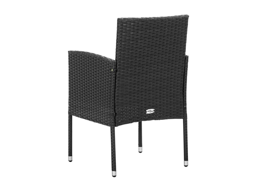 7-piece garden dining set, black wicker resin, 9 03478DGOD