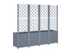 Planter with grey trellis 160x40x140 cm PP 95356BFAM