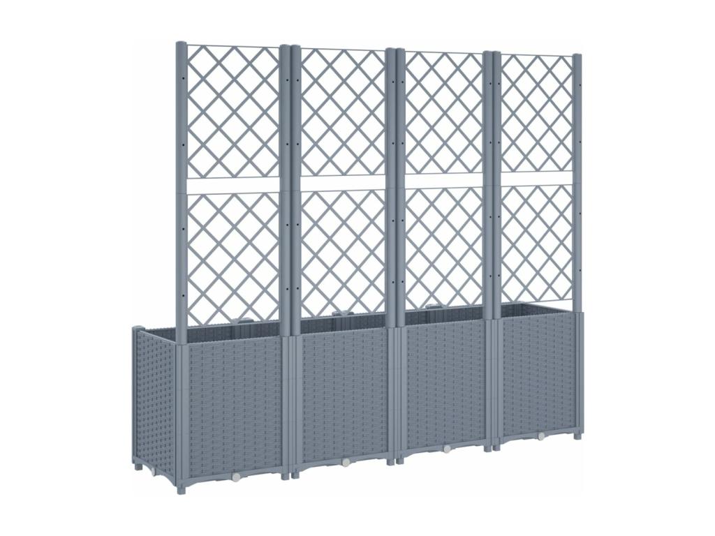 Planter with grey trellis 160x40x140 cm PP 95356BFAM