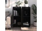 2-piece sideboard set, black, 31.5x34x75 cm, solid pine wood, 08970AQZC