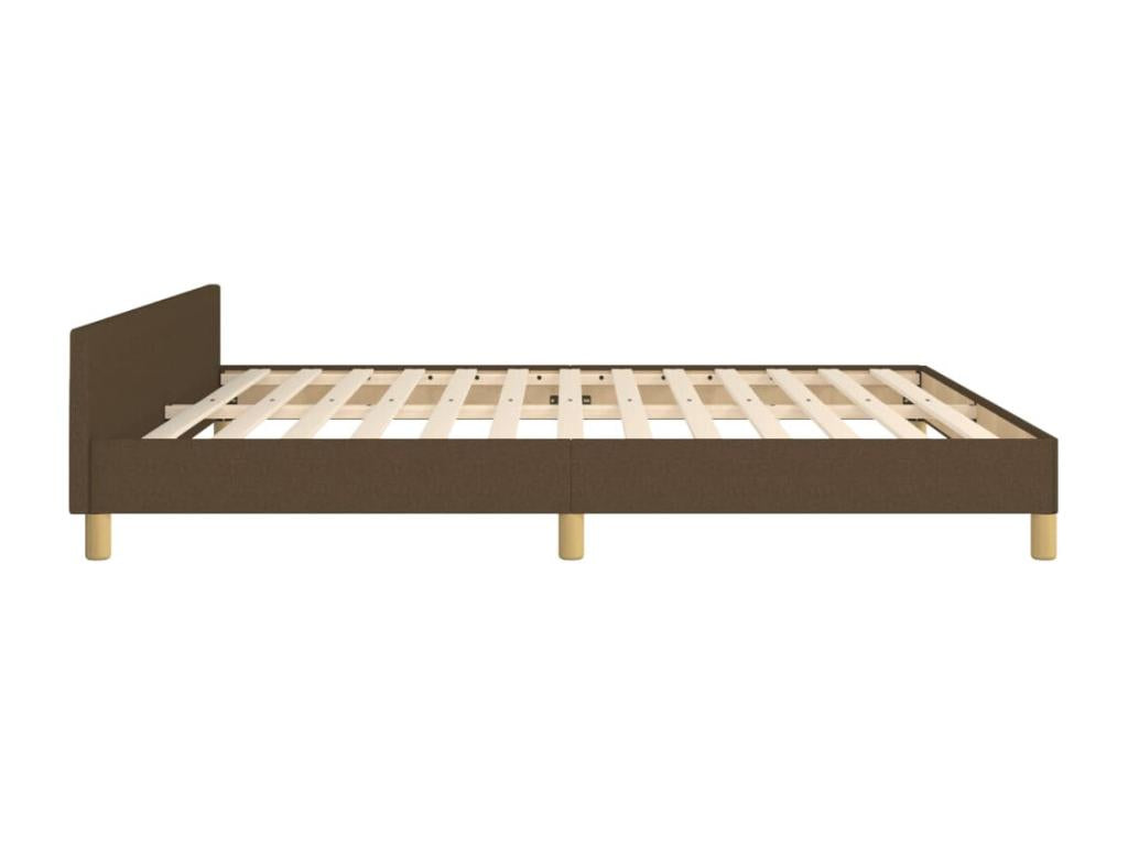 Bed frame with headboard, dark brown, 160x200 cm, fabric, 63567GLSP