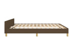 Bed frame with headboard, dark brown, 160x200 cm, fabric, 63567GLSP