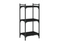 3-tier black bookcase, 40x30x86 cm, engineered wood, 52609ZFYA