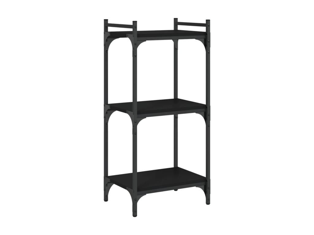 3-tier black bookcase, 40x30x86 cm, engineered wood, 52609ZFYA