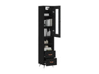 Highboard, Black, 34.5x34x180 cm, Engineered Wood, 35130VLBX