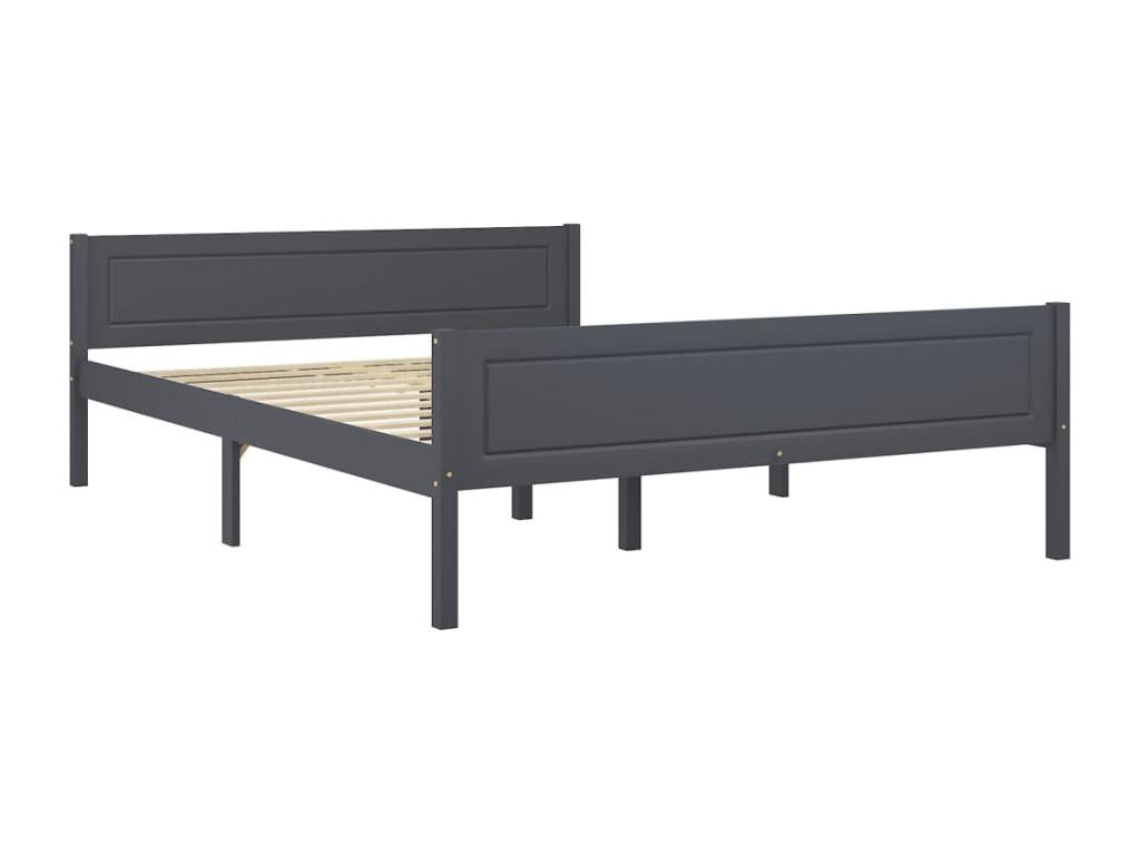 Solid pine wood bed frame, grey, 120x200 cm, 94884BSLT