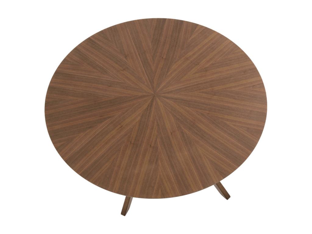 Sunmeub round dining table in oak or walnut – Harmony of charm and natural style – Brown color – Diameter 120 cm 62872ZEZM
