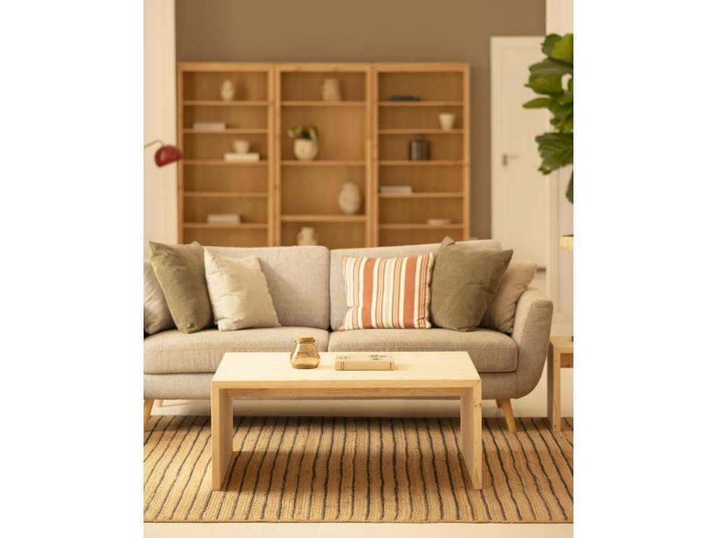 Natural fir wood coffee table 109.4x59x74cm - Sunmeub 15720SCEB