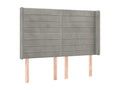 Light Grey LED Headboard 147x16x118/128 cm Velvet 67248ICQZ