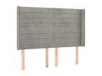 Light Grey LED Headboard 147x16x118/128 cm Velvet 67248ICQZ