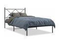 Metal bed frame with black headboard 100x200 cm 76255EZBB