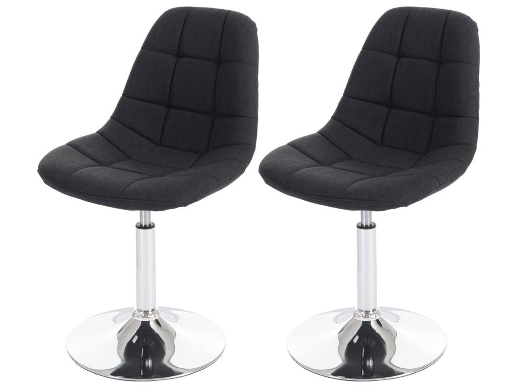 Sunmeub-A60 Dining Chairs, Set of 2, Dark Grey Fabric, 61157FCWB